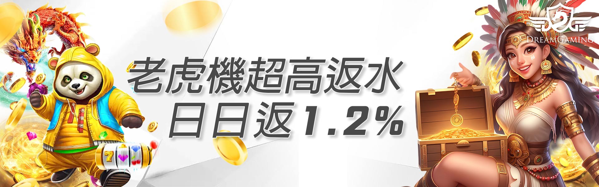 老虎機超高返水,日日返1.2%